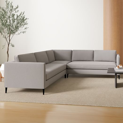 Harris Loft 3-Piece L-Shaped Sectional (105") - Metal Legs by West Elm