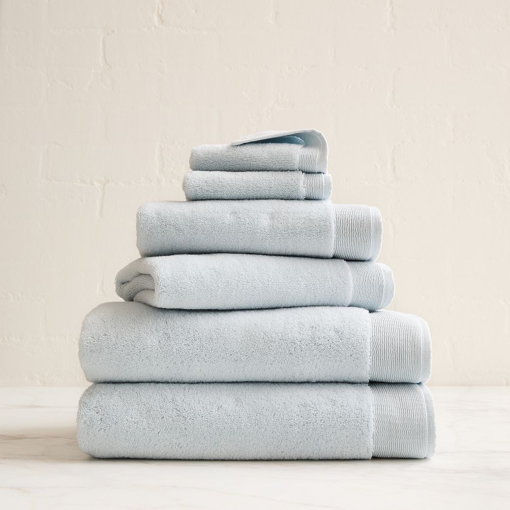 Plush Fibrosoft™ Towel Sets - Soft Blue, Set of 6 - (2 Bath Towels, 2 Hand Towels, 2 Washcloths)