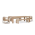 Telluride Outdoor Extendable Dining Table (76"&ndash;106"), Dining Benches &amp; Dining Chairs Set