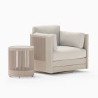 Porto Aluminum Outdoor Swivel Chair &amp; Side Table (18")