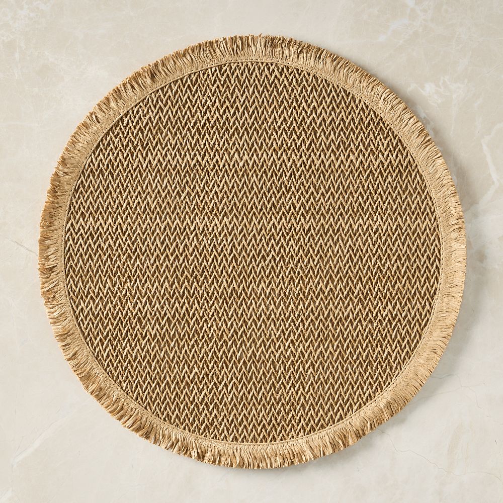 Paper Round Placemat Sets - Camel, Set of 8