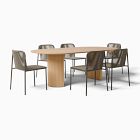 Ellington Outdoor Terrawood Oval Dining Table &amp; Oceana Dining Side Chairs Set