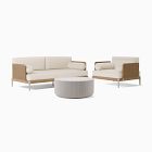 Ventura Aluminum Outdoor Sofa, Lounge Chair &amp; Kos Coffee Table Set