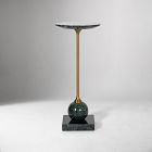 Open Box: Alcyone Round Marble Drink Table (8.5") - Green, Brass