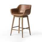 Open Box: Badr Swivel Counter Stool (26.5") - Sonoma Chestnut