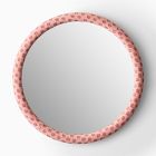 Open Box: Begonia Upholstered Round Mirror - Peach Powder