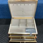 Open Box: Mid-Century Champagne Lacquer Jewelry Box, Grand (7.25"H)