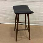 Open Box: Oak Wood Leather Saddle Bar Stool (26") - Warm Ash/Distressed Black