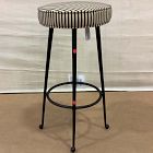 Open Box: Pierce &amp; Ward Bar Stool (30") - Pierce &amp; Ward Stripe, Black Cast Metal