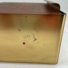 Open Box: Modern Steel &amp; Teak Mailbox, Wide (16"W x 7"D x 11"H) - Antique Brass