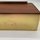 Open Box: Modern Steel &amp; Teak Mailbox, Wide (16"W x 7"D x 11"H) - Antique Brass