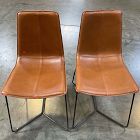 Open Box: Slope Dining Chair, Set of 2 - Nut Leather Saddle, Charcoal