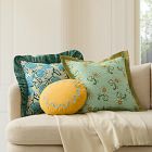 Vine Floral Ruffle Pillow Cover