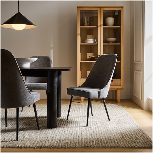 Mid-Century High-Back Dining Chair - Metal Legs by West Elm