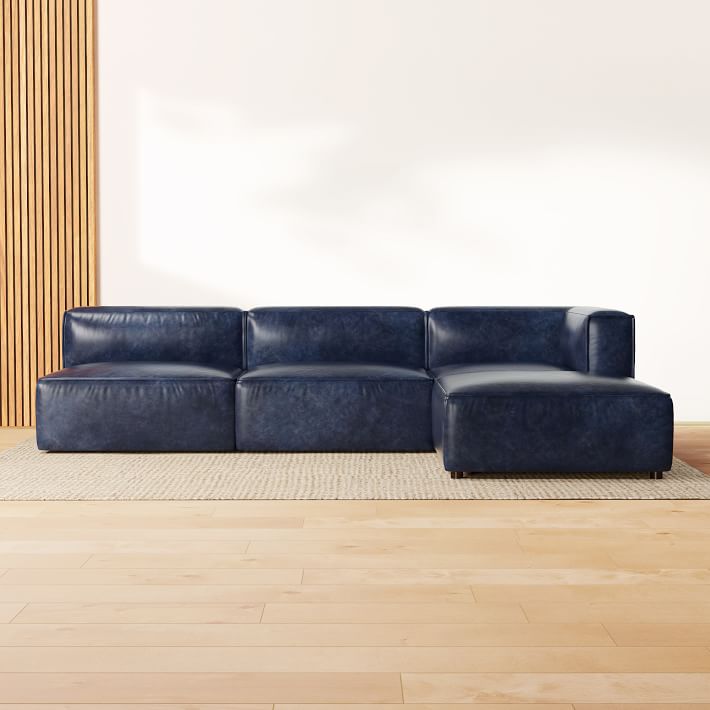 Remi Leather 4 Piece Sectional | Sofa With Chaise | West Elm