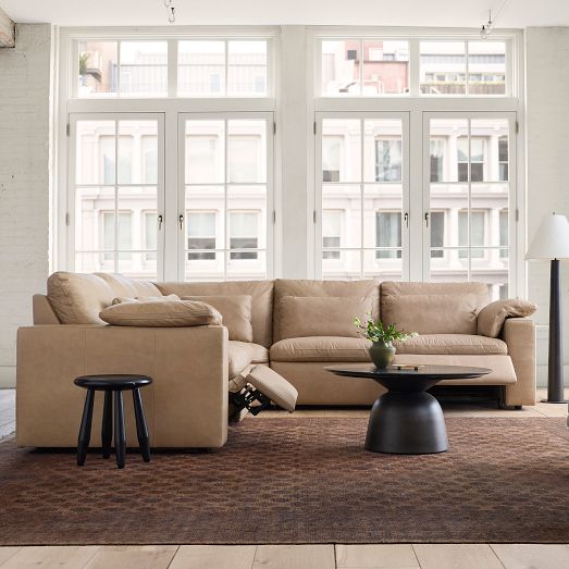Harmony Modular Leather Reclining 5-Piece L-Shaped Sectional (116") by West Elm