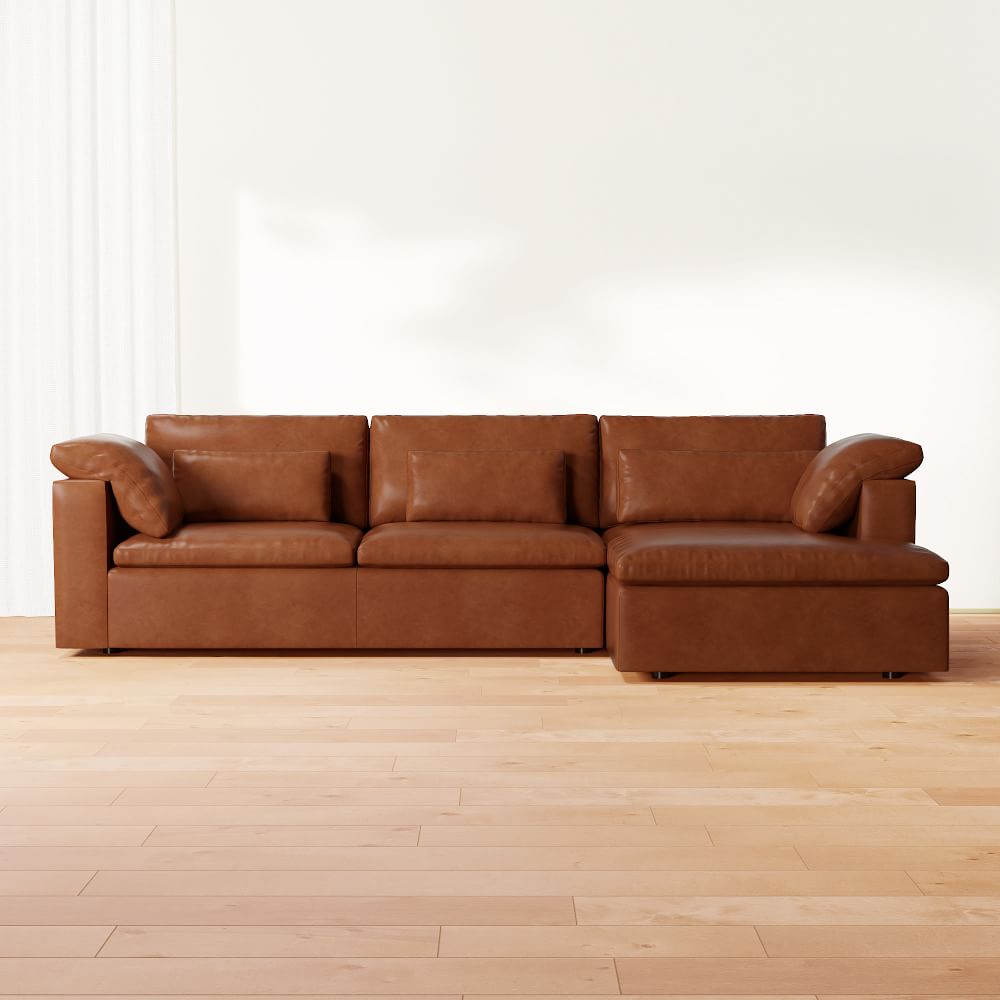 Harmony Modular Leather 2-Piece Chaise Sectional (122") by West Elm