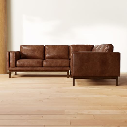 Dekalb Leather 3-Piece L-Shaped Sectional (102") by West Elm