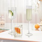 Stripe Champagne Flute Glasses (Set of 4)