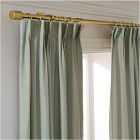 Open Box: Pleated European Flax Linen Blackout Curtain (48"W x 96"L) - Celadon Melange