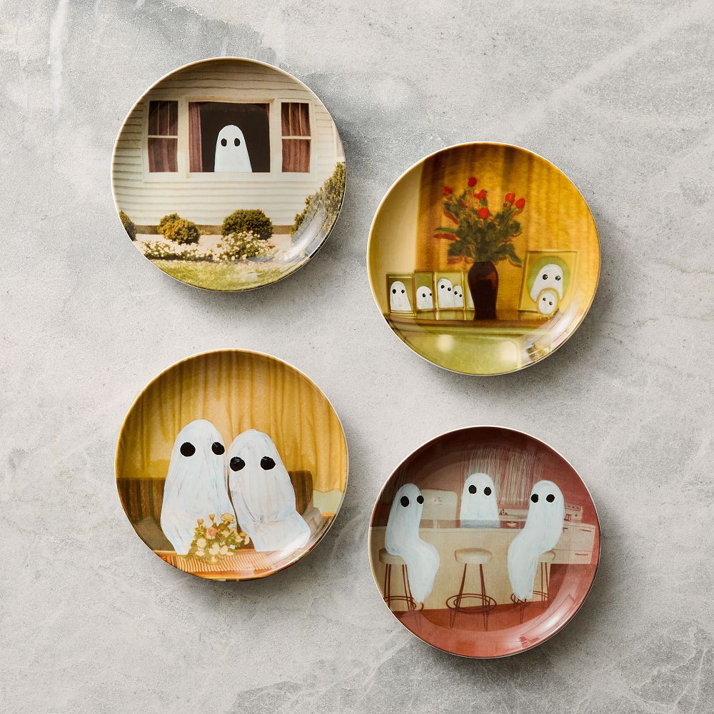 Angela Deane Ghosts Appetizer Plate Sets by West Elm