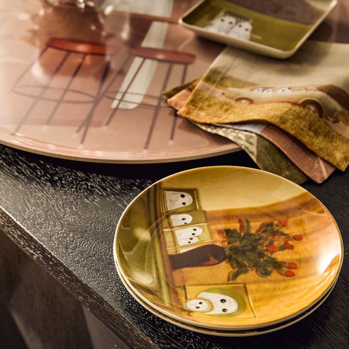 Angela Deane Ghosts Appetizer Plate Sets | West Elm