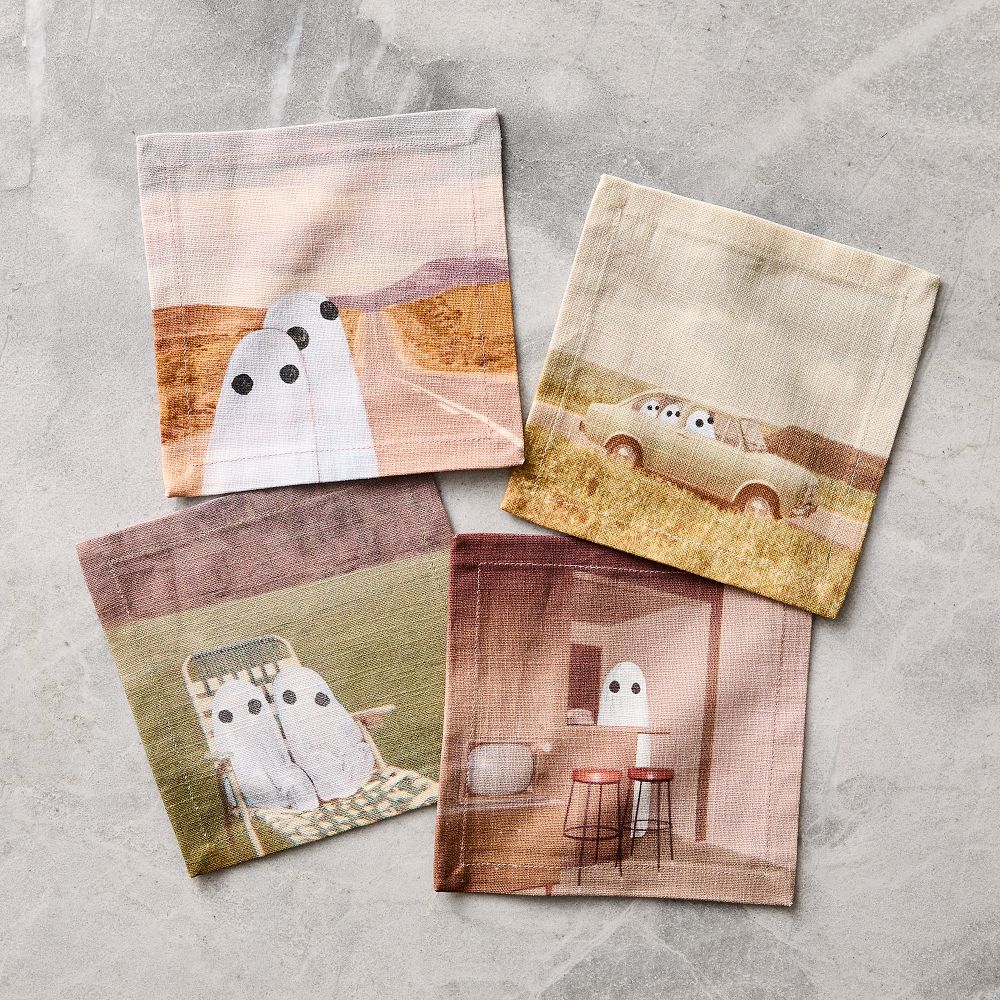 Angela Deane Ghosts Cocktail Napkins - Multi, Set of 8