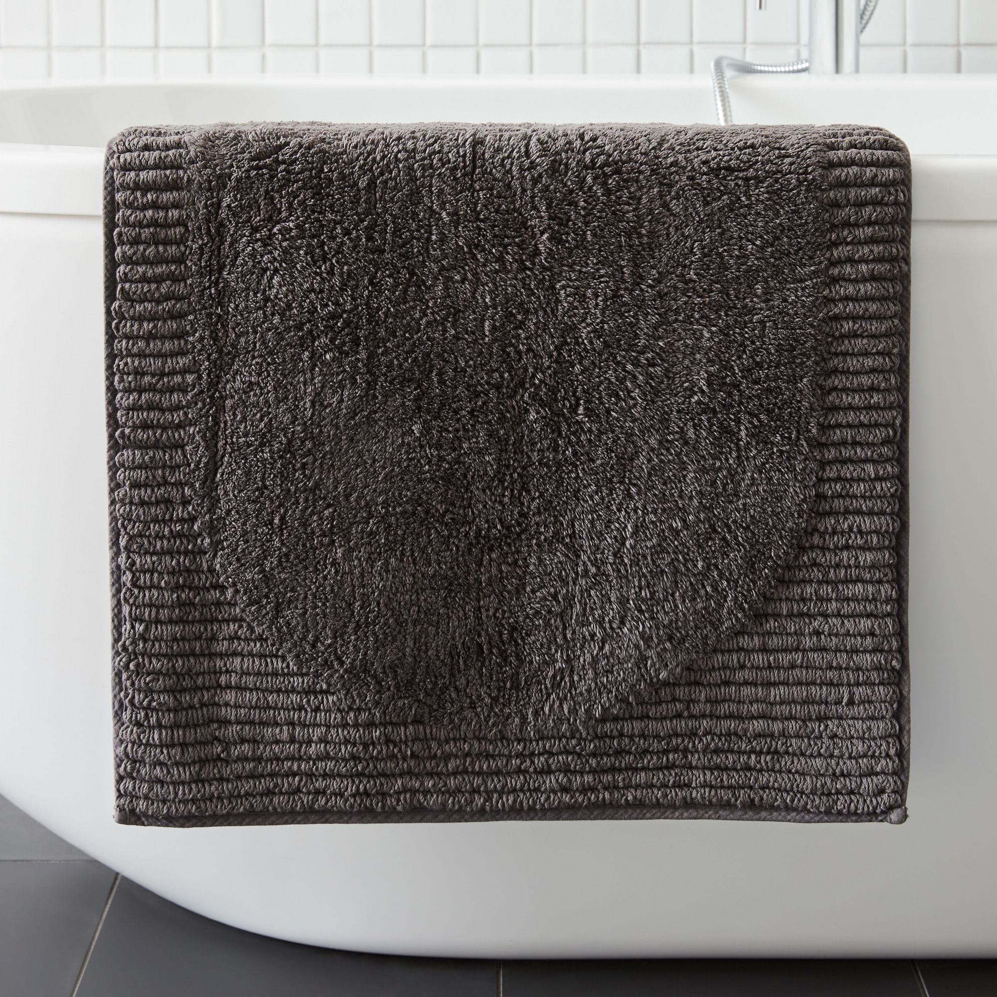 Plush Border Bath Mat by West Elm