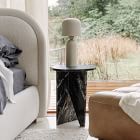 Angled Base Marble Side Table (14")