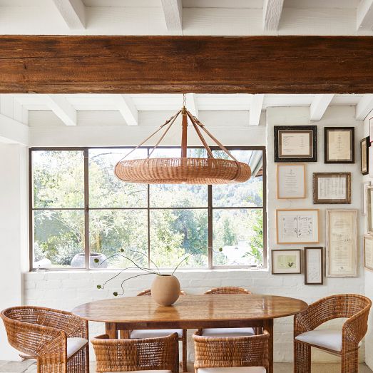 Arles Rattan Halo Chandelier (42") by West Elm