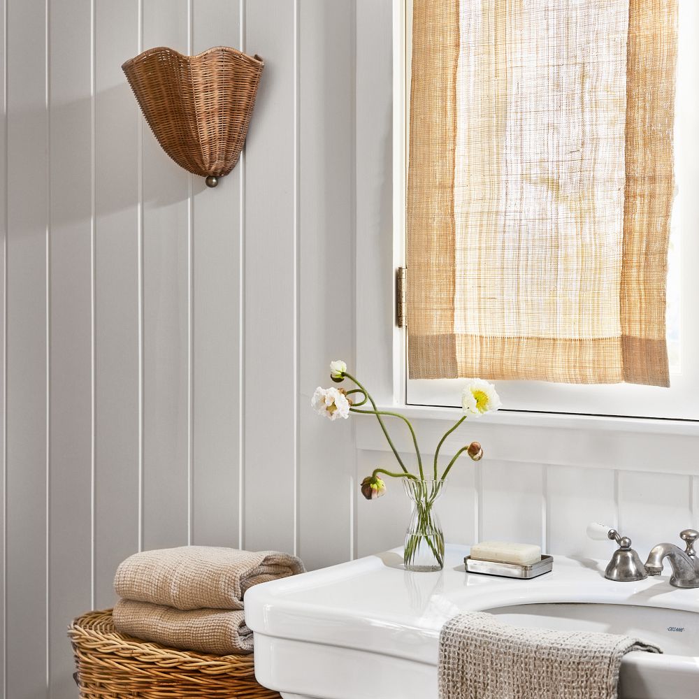 Cynda Rattan Sconce (12.5") by West Elm