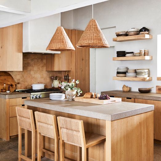 Dempsey Rattan Tall Pendant (18.5") by West Elm