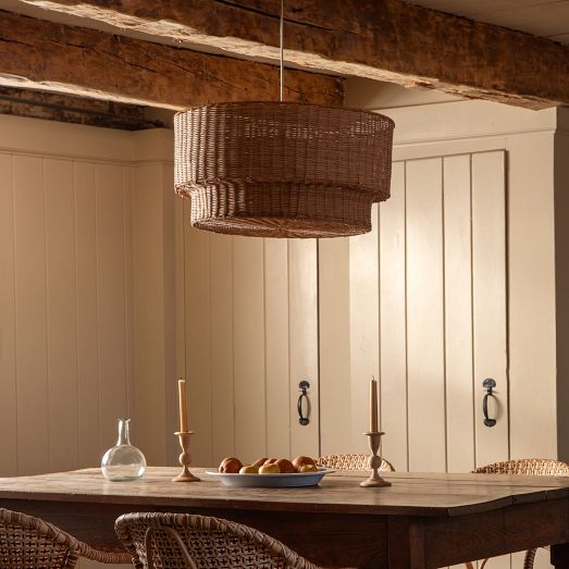 Jenni Two-Tier Handwoven Pendant (24") by West Elm