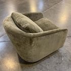 Open Box: Imogene Swivel Chair - Performance Performance Modern Chenille Juniper, Dark Walnut