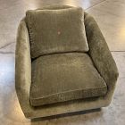 Open Box: Imogene Swivel Chair - Performance Performance Modern Chenille Juniper, Dark Walnut