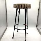 Open Box: Pierce &amp; Ward Bar Stool (30") - P&amp;W Stripe, Black Cast Metal