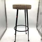 Open Box: Pierce &amp; Ward Bar Stool (30") - P&amp;W Stripe, Black Cast Metal