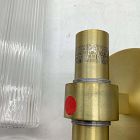 Open Box: Weston Fluted Glass Double Long Indoor/Outdoor Sconce (29") - Antique Brass, Clear Shade