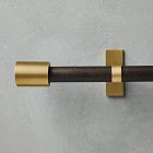 Open Box: Mid-Century Adjustable Curtain Rod, Single Rod  (44"-108") - Carbon/Antique Brass