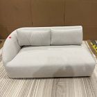 Open Box: Aviana Left-Arm 2 Seater Sofa Bench - Performance Yarn Dyed Linen Weave Oatmeal, Cool Walnut