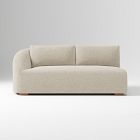 Open Box: Aviana Left-Arm 2 Seater Sofa Bench - Performance Yarn Dyed Linen Weave Oatmeal, Cool Walnut