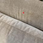 Open Box: Aviana Left-Arm Wedge Return Sofa - Performance Distressed Velvet Camel, Cool Walnut