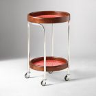 Open Box: Emma Chamberlain Perforated Round Coffee Cart (17") - Dark Walnut, Stainless Steel