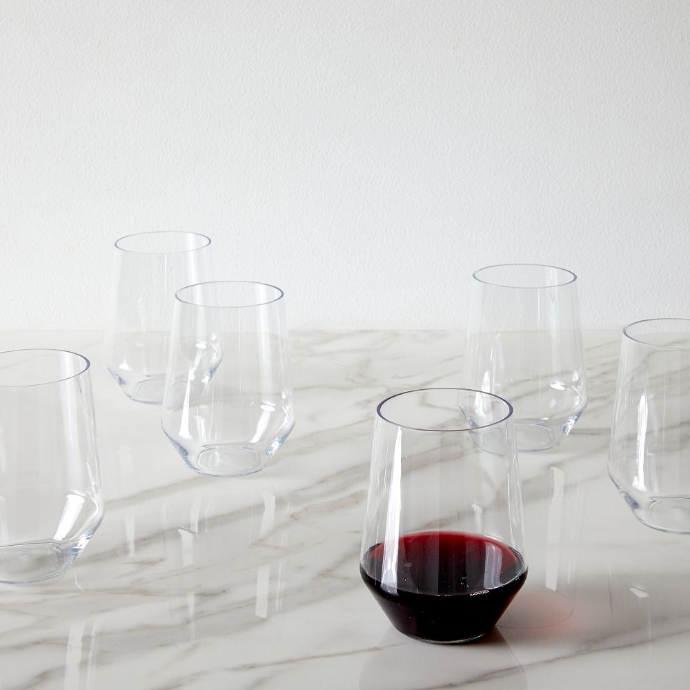 Sole Outdoor Glassware Sets - Stemless Wine Glass, Set of 6