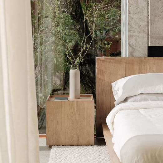 Modern Paneled Wood Nightstand (18") by West Elm