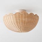 Rattan Bubble Flush Mount (18")