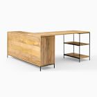Industrial Storage Modular Desk w/ Open Shelves &amp; Bookcase (64")