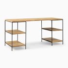Industrial Storage 3-Piece Modular Desk w/ Open Shelves (64")