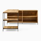 Industrial Storage Modular Desk w/ Open Shelves &amp; Bookcase (64")