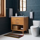 Mid-Century Open Storage Single Bathroom Vanity (24"&ndash;49") - Acorn